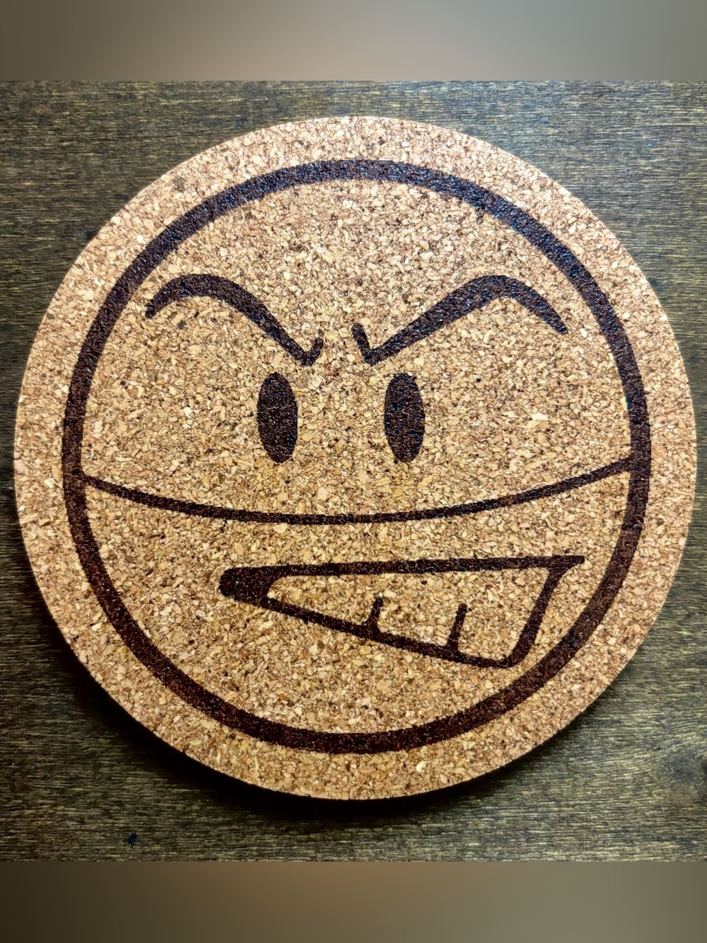 Pokemon Electrode Face Laser Engraved Cork Coaster